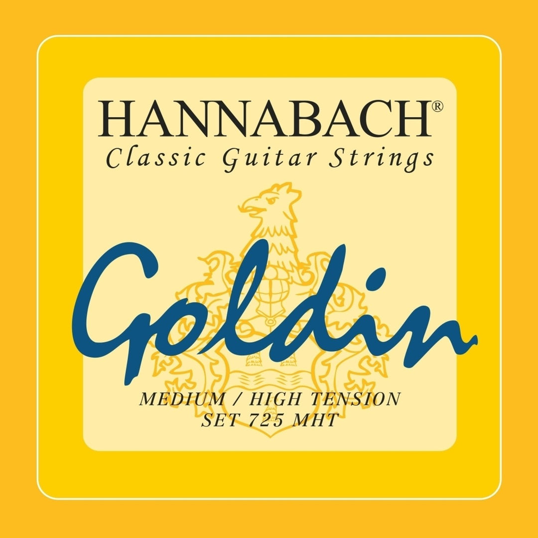 Cuerdas Hannabach para guitarra clásica Series 725 Medium/High Tension Goldin - set de agudas de 3 piezas (7258MHTC)