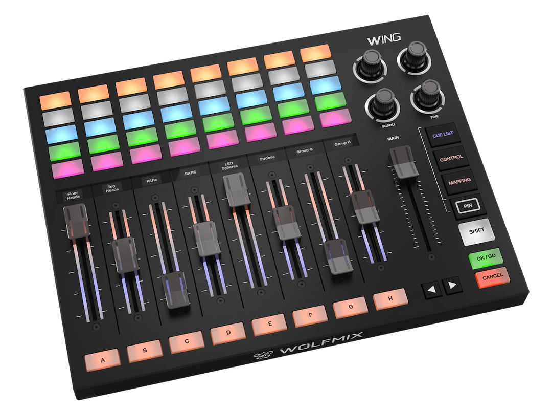 Wolfmix WING – Consola de iluminación DMX profesional y expansión W1